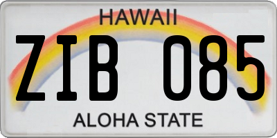 HI license plate ZIB085