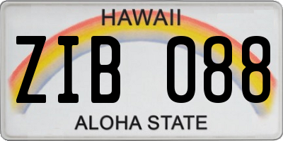 HI license plate ZIB088