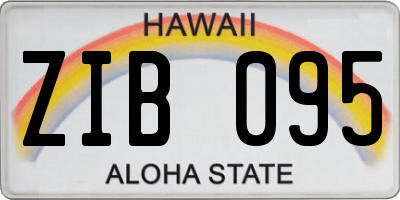 HI license plate ZIB095