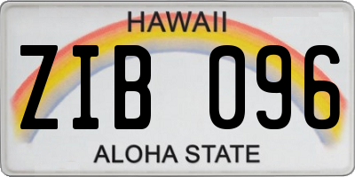 HI license plate ZIB096