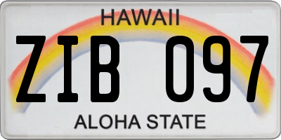 HI license plate ZIB097