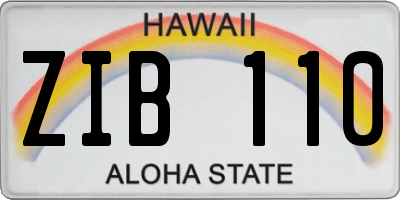 HI license plate ZIB110