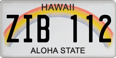 HI license plate ZIB112