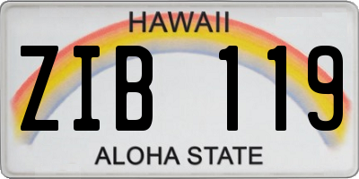 HI license plate ZIB119
