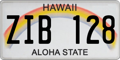 HI license plate ZIB128
