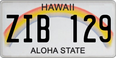 HI license plate ZIB129