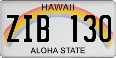 HI license plate ZIB130