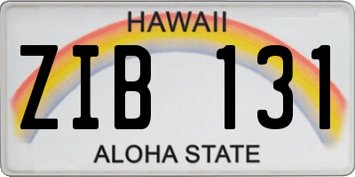 HI license plate ZIB131