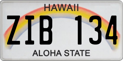HI license plate ZIB134