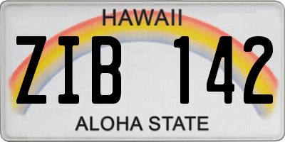 HI license plate ZIB142