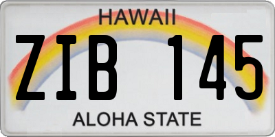 HI license plate ZIB145