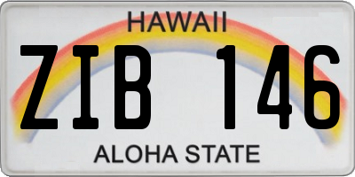 HI license plate ZIB146
