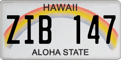 HI license plate ZIB147
