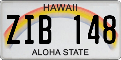 HI license plate ZIB148