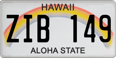 HI license plate ZIB149