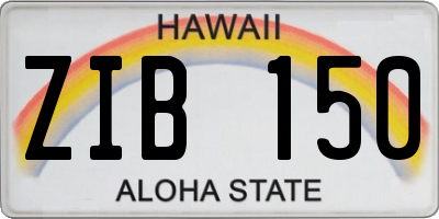 HI license plate ZIB150