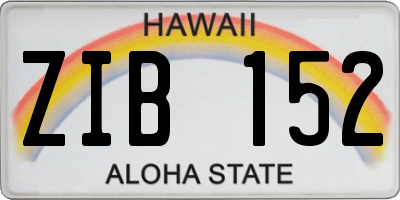 HI license plate ZIB152