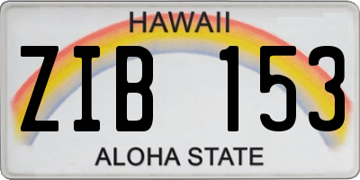 HI license plate ZIB153