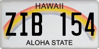 HI license plate ZIB154