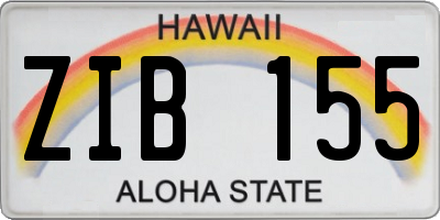 HI license plate ZIB155