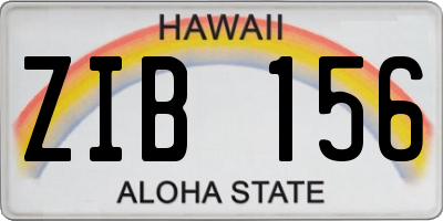 HI license plate ZIB156
