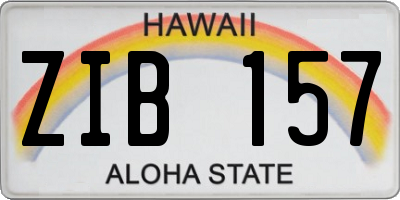 HI license plate ZIB157