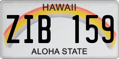 HI license plate ZIB159