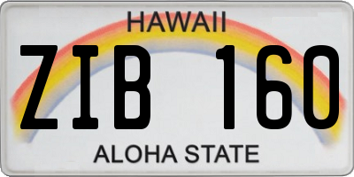 HI license plate ZIB160