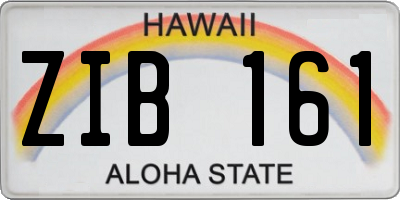 HI license plate ZIB161