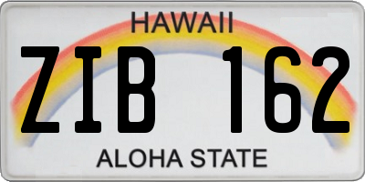 HI license plate ZIB162