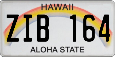 HI license plate ZIB164