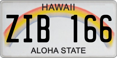 HI license plate ZIB166
