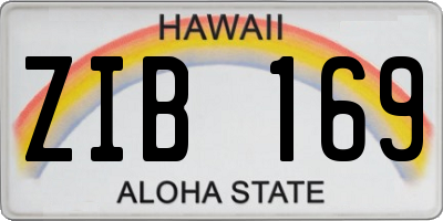 HI license plate ZIB169