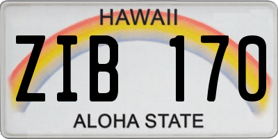 HI license plate ZIB170