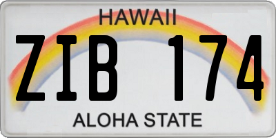 HI license plate ZIB174