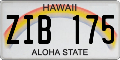 HI license plate ZIB175