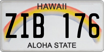 HI license plate ZIB176