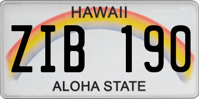 HI license plate ZIB190