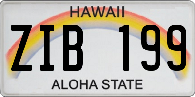 HI license plate ZIB199
