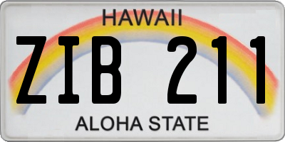 HI license plate ZIB211