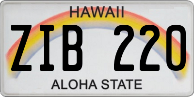 HI license plate ZIB220