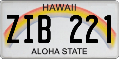HI license plate ZIB221