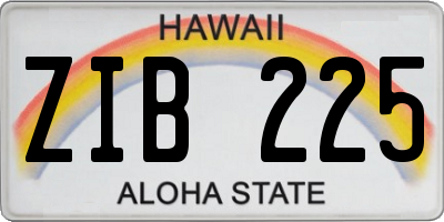 HI license plate ZIB225