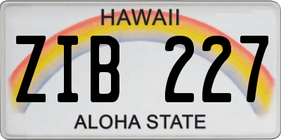 HI license plate ZIB227