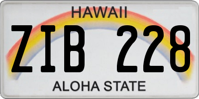 HI license plate ZIB228