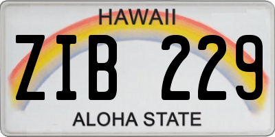 HI license plate ZIB229