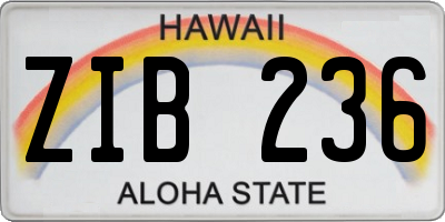 HI license plate ZIB236
