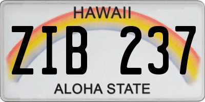 HI license plate ZIB237