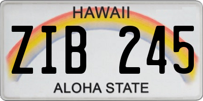 HI license plate ZIB245