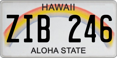 HI license plate ZIB246